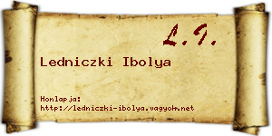 Ledniczki Ibolya névjegykártya